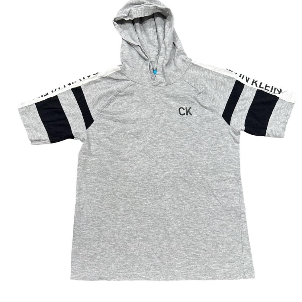 Calvin Klein Kids Heather Gray Short Sleeve Hoodie Size medium 10/12